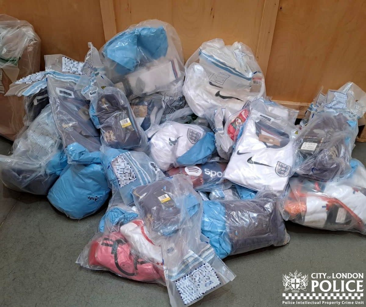 Euro 2024 counterfeit football shirts seized by City of London police (City of London police)