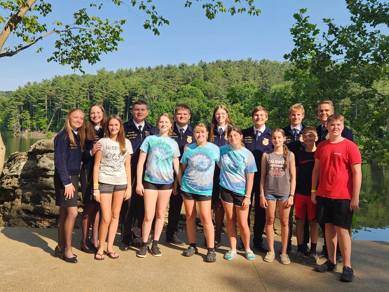 Seven students from the Caldwell FFA chapter recently attended Ohio FFA Camp session 2.5, where they participated in activities such as leadership building, kayaking, motivational speaker and rifle range. The students also won a free motivational speaker for their chapter next school year and met eight Ohio FFA State officers.