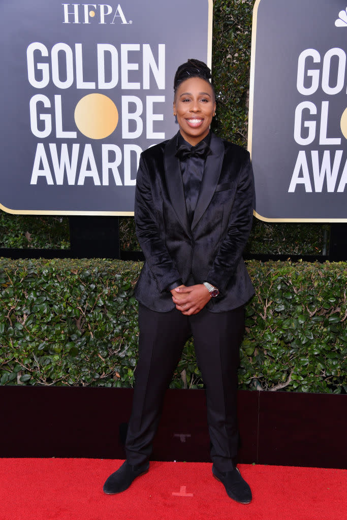 <p>The <em>Master of None</em> actress and writer attends the 75th Annual Golden Globe Awards at the Beverly Hilton Hotel in Beverly Hills, Calif., on Jan. 7, 2018. (Photo: Steve Granitz/WireImag </p>