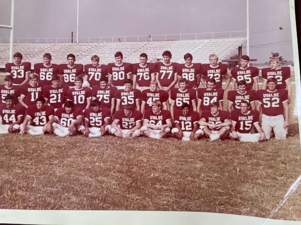 PHOTO: Undated photos of the 1972 Uvalde football team. (Emily Shapiro/ABC News)