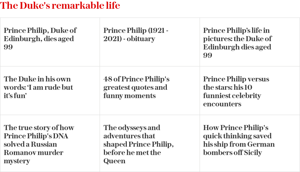 Prince Philip's remarkable life - Read more