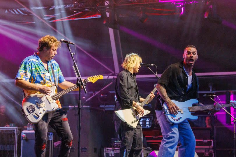 Busted - James Bourne, Charlie Simpson and Matt Willis - perform at Bristol Sounds on June 27, 2024