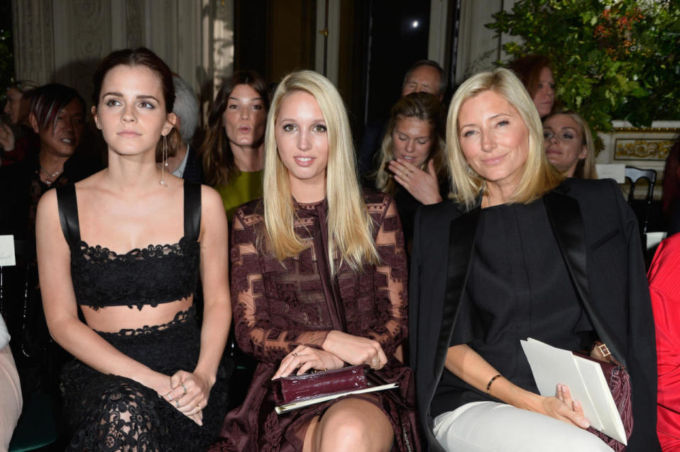 But we really began to take notice when the Princess was photographed with Emma Watson and mom, Crown Princess Marie Chantal, at the Valentino fall/winter 2015 show during Paris Fashion Week. (Pascal Le Segretain/Getty Images)