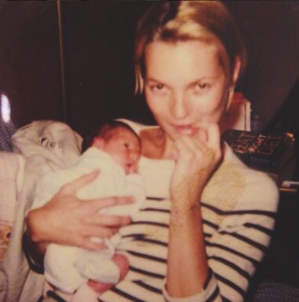 And an equally cute throwback pic of her with her godmother, Kate Moss. 