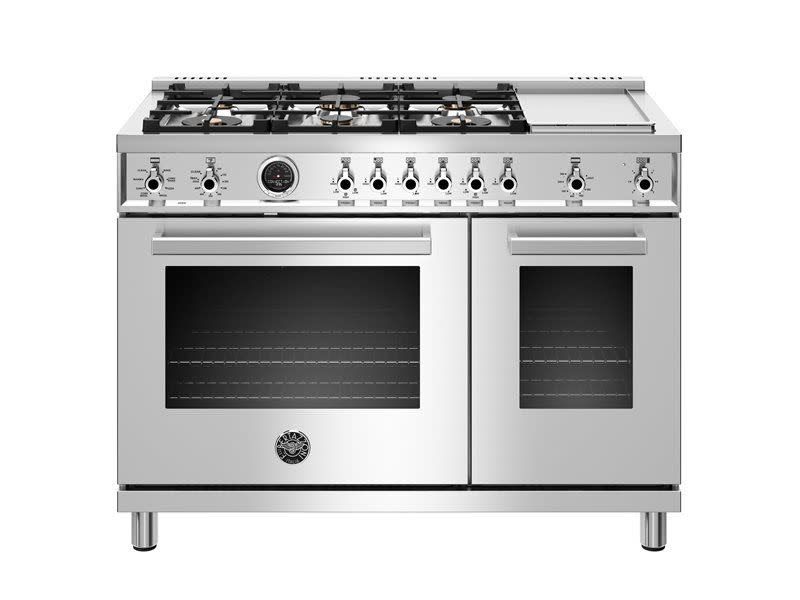 48 inch  Dual Fuel Range, 6 Brass Burners and Griddle ,  Electric Self Clean Oven