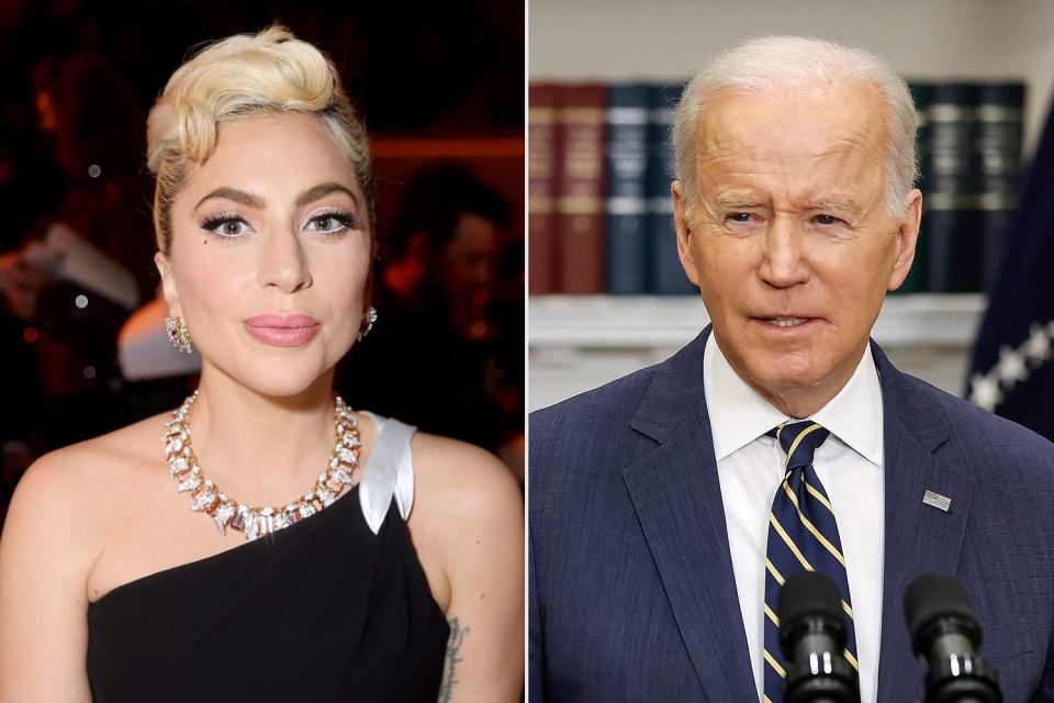 Emma McIntyre/Getty Images; Chip Somodevilla/Getty Images Lady Gaga and Joe Biden