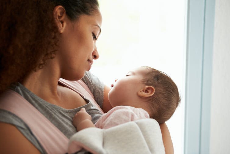 Woman holding baby