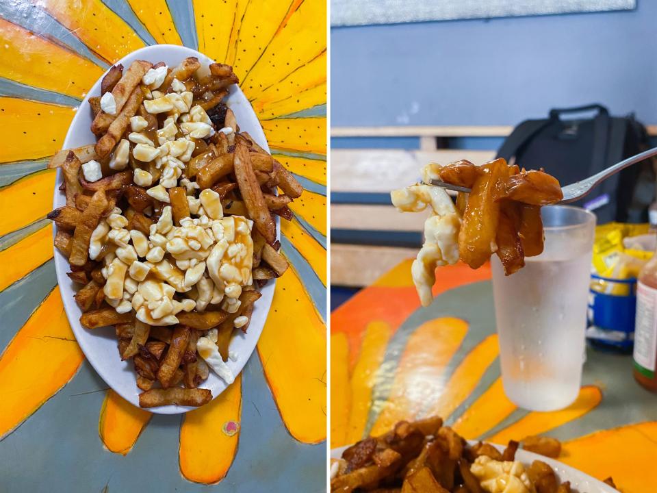 Poutine at a restaurant in Montreal