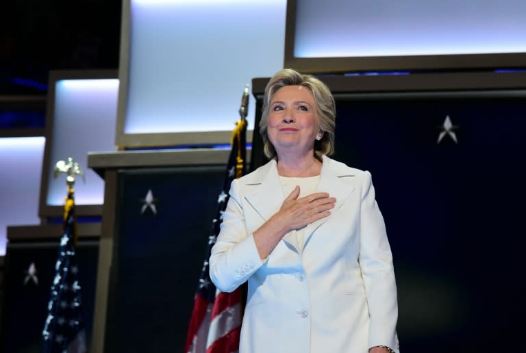 Hillary Clinton accepts the nomination on the final night of the Democratic National Convention, in Philadelphia, on July 28, 2016