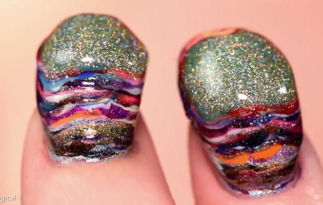 116 layers of nail polish. Photo: YouTube