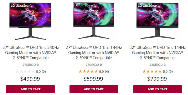 LG Announces Trio of 144Hz Mainstream UltraGear Gaming Monitors