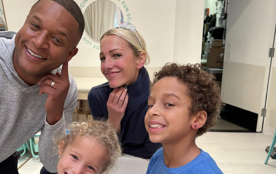 Craig Melvin poses with his family after they all get their ears pierced for the sweetest reason.  (Photo: Instagram)