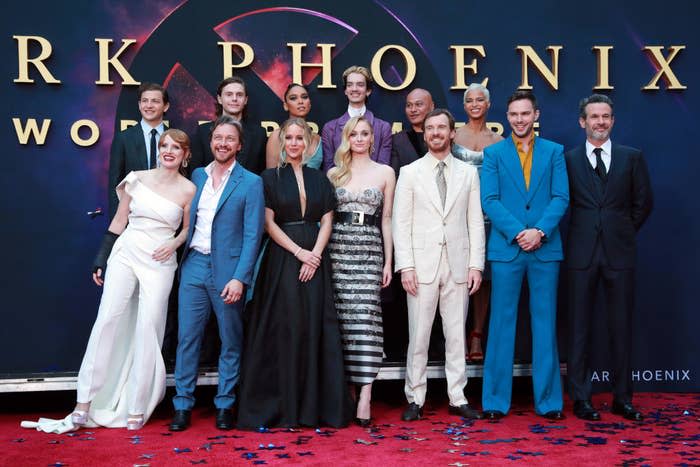 The cast of Dark Phoenix at the movie's premiere