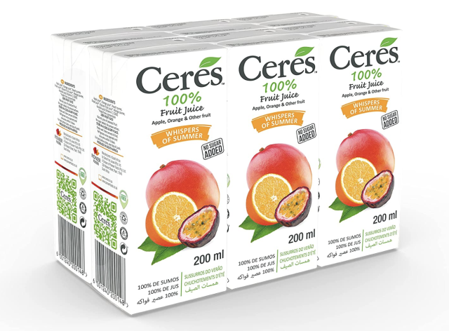 Drinks: CERES Whispers of Summer 100% Juice, 6 x 200ml 