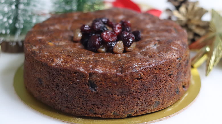 black cake with dried fruit