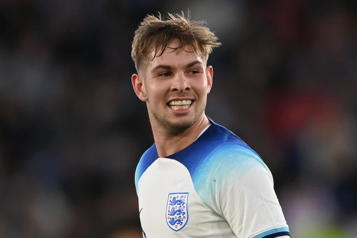 On target: Emile Smith Rowe scored his second goal of the tournament  (Getty Images)