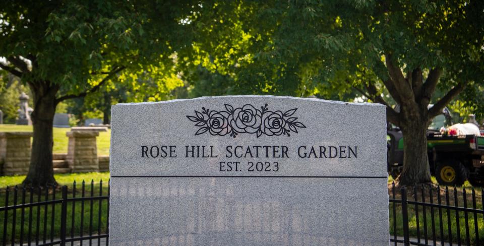 Those who choose to scatter cremains at Rose Hill Cemetery's new Scatter Garden may also opt to have the name of the deceased etched onto the granite monument.