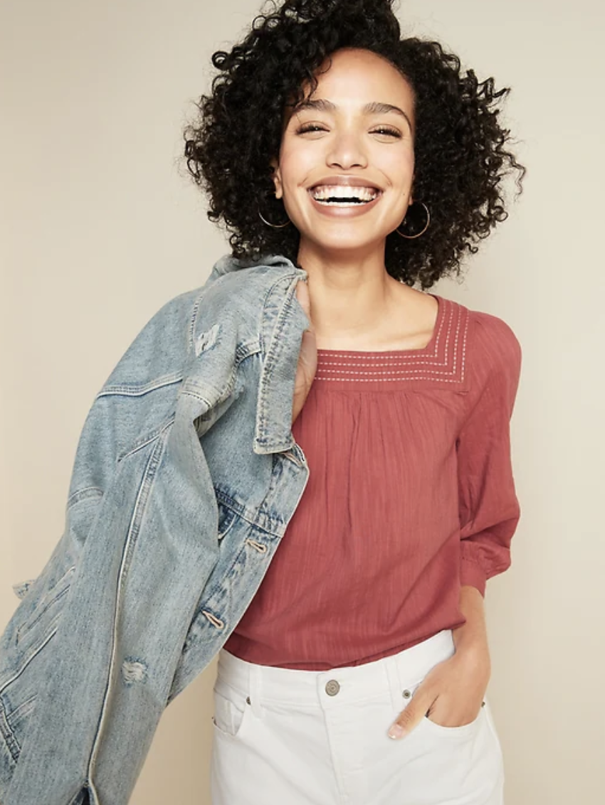 Relaxed Square-Neck Top for Women- Old Navy