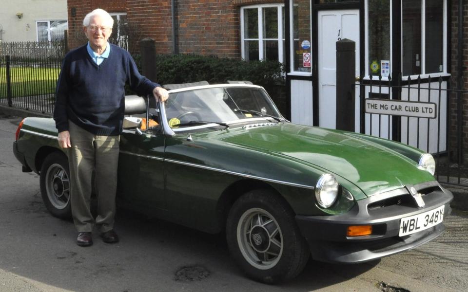 Don Hayter with his MG V8 - Andy Knott/MG Car Club