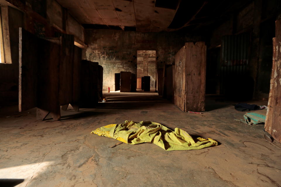 A piece of cloth belonging to one of the students is seen on the ground after gunmen attacked and abducted students and teachers from the Government Science College in Kagara, Niger state, Nigeria February 18, 2021. REUTERS/Afolabi Sotunde