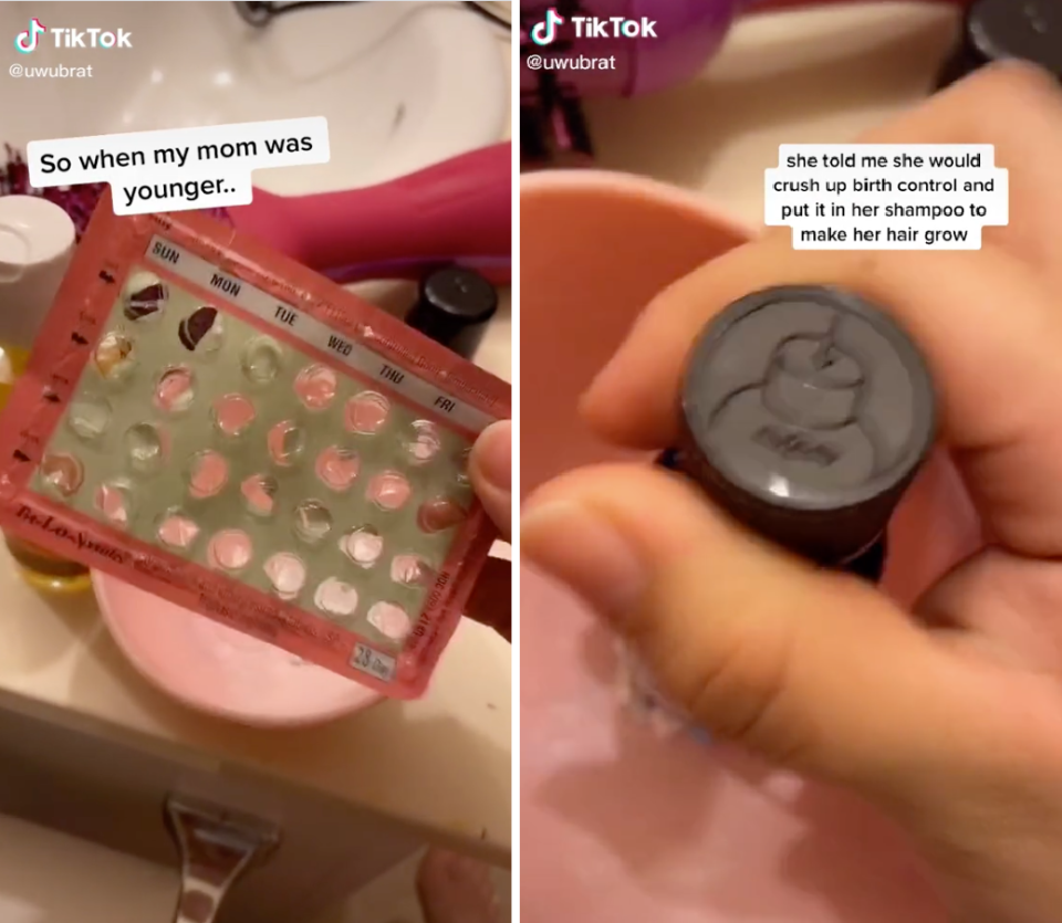 TikTok trend encourages users to crush up birth control pills shampoo