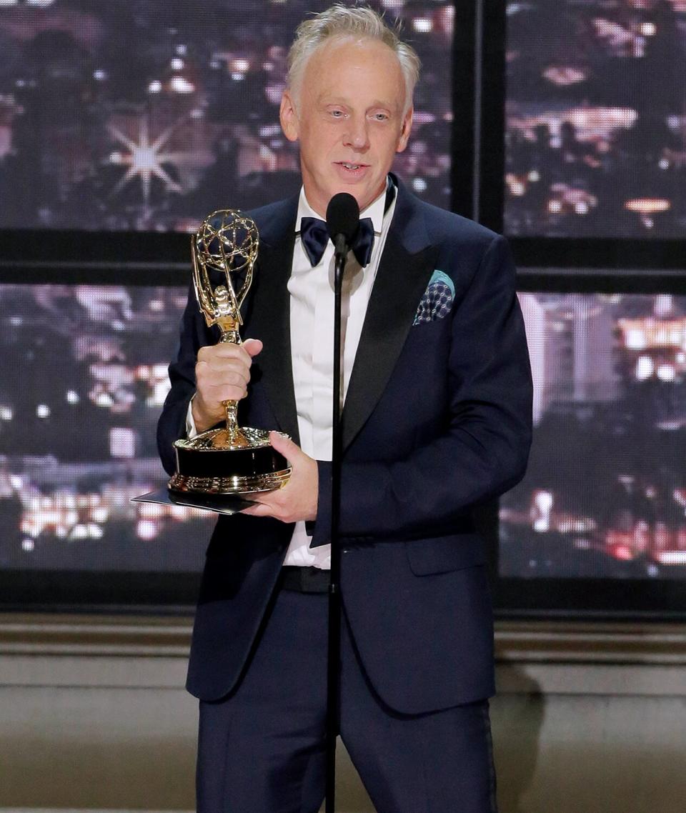 Mike White accepts the Outstanding Directing for a Limited or Anthology Series or Movie award for "The White Lotus" on stage during the 74th Annual Primetime Emmy Awards held at the Microsoft Theater on September 12, 2022.