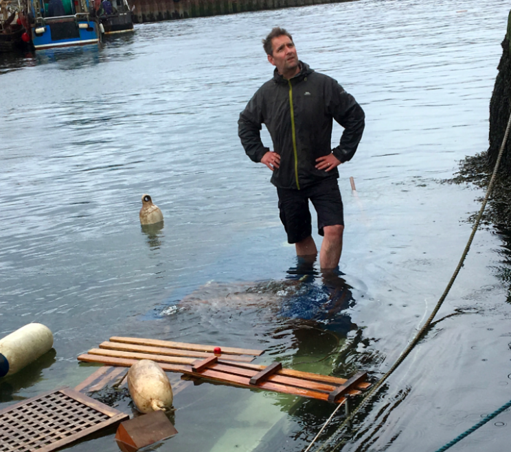 The yacht didn't even make it to the harbour wall before sinking (Caters)