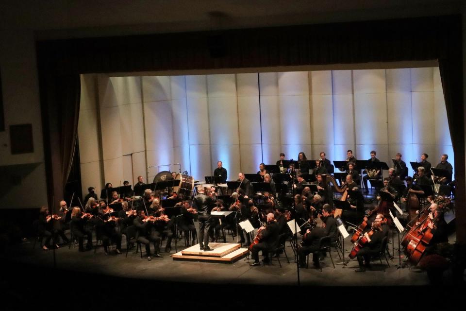 The Adrian Symphony Orchestra is pictured during its concert Oct. 9, 2022, at Adrian College's Dawson Auditorium. The ASO's next concert is Friday, March 15.