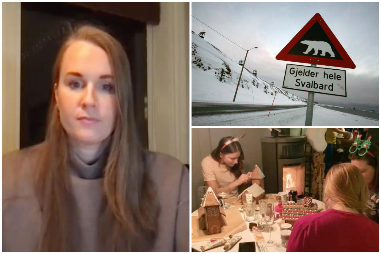 Cecilia Blomdahl said people in Svalbard have been able to 'live relatively normally' with it being one of the few places in the world without a COVID case. (Zoom/Reuters/TikTok: @sejsejlija)