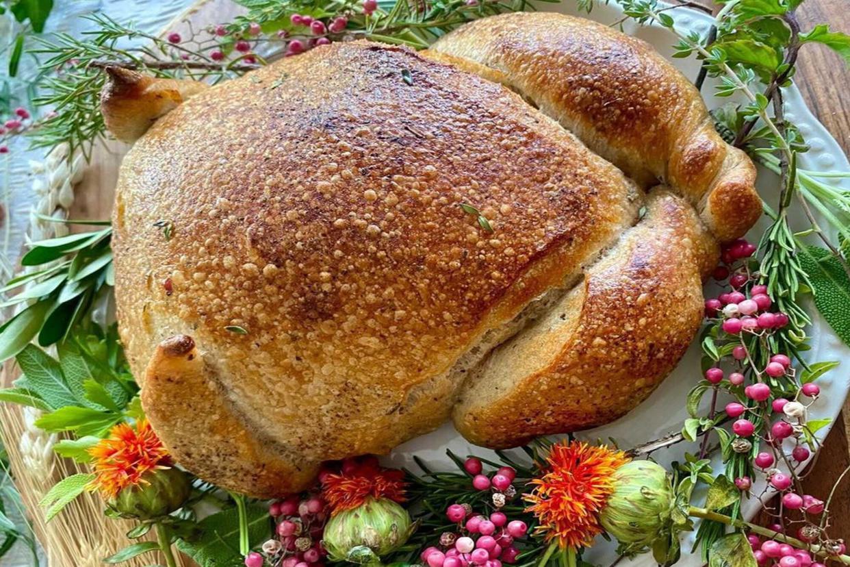 turkey shaped sourdough bread