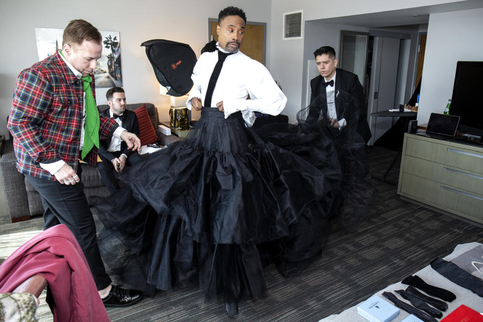 HOLLYWOOD, CALIFORNIA – FEBRUARY 24: Billy Porter prepares for the 91st Academy Awards at Lowes Hollywood Hotel on February 24, 2019 in Hollywood, California. (Photo by Santiago Felipe/Getty Images)
