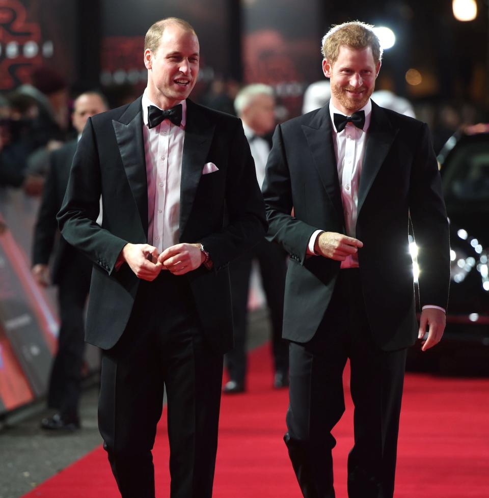 harry and william star wars premiere