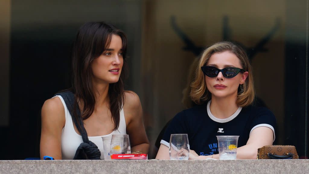 new york, new york september 05 kate harrison l and chloe grace moretz are seen at the 2023 us open tennis championships on september 05, 2023 in new york city photo by gothamgc images