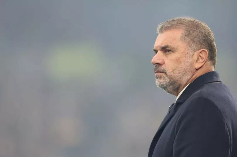 Tottenham boss Ange Postecoglou looks on during the Premier League clash against Brighton (Photo by Rob Newell - CameraSport via Getty Images)