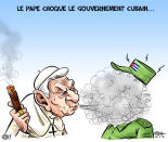 Caricature du 28 mars : Le pape choque le gouvernement cubain... <a href="http://fr-ca.actualites.yahoo.com/le-pape-appelle-au-renouveau-%C3%A0-cuba-233215119.html" data-ylk="slk:Consultez l'article.;elm:context_link;itc:0;sec:content-canvas;outcm:mb_qualified_link;_E:mb_qualified_link;ct:story;" class="link  yahoo-link">Consultez l'article.</a>