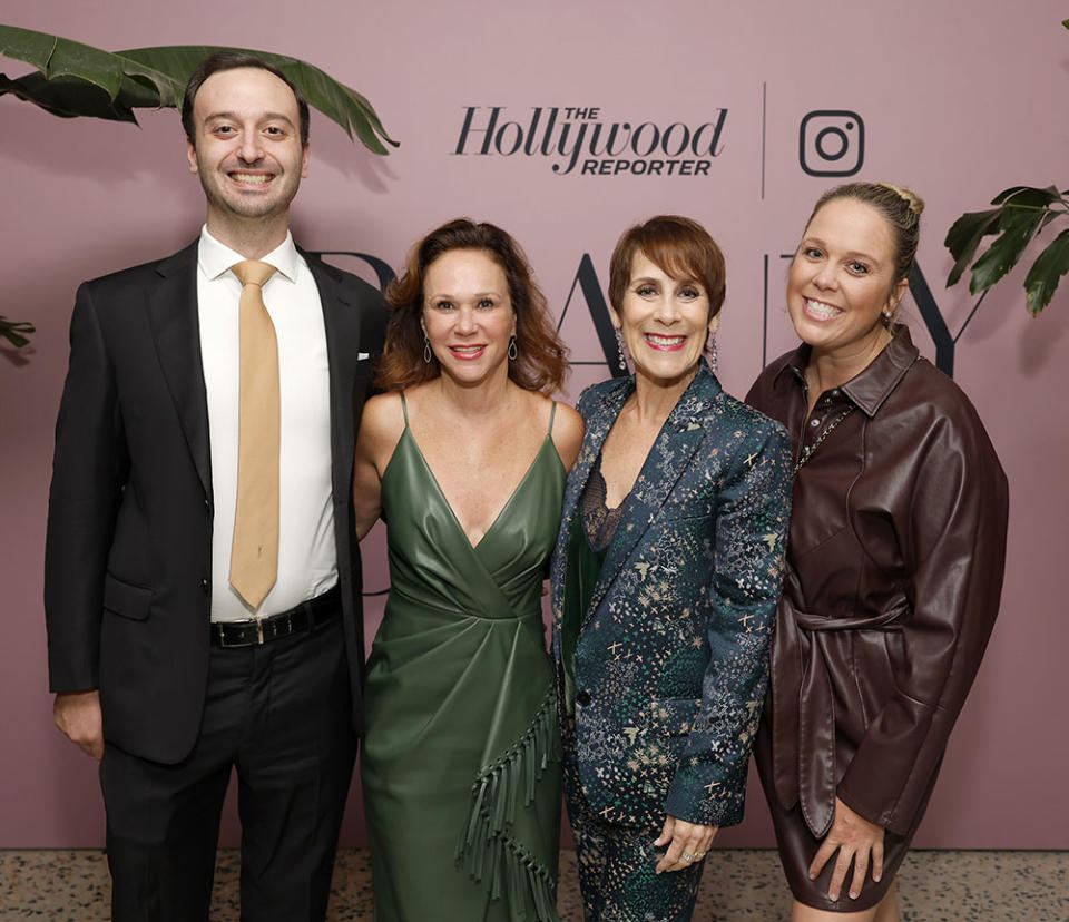 Frank Spada, Entertainment Partnerships at Meta, Elisabeth Deutschman Rabishaw, EVP, Publisher at The Hollywood Reporter, Victoria Gold, Executive Vice President, Publisher at The Hollywood Reporter and Shannon Mattingly Nathanson, Director, Media Partnerships at Meta attend The Hollywood Reporter Beauty Dinner Presented by Instagram, Sponsored by Upneeq, Honoring the Top Glam Squads in Hollywood at Holloway House on October 25, 2023 in West Hollywood, California.
