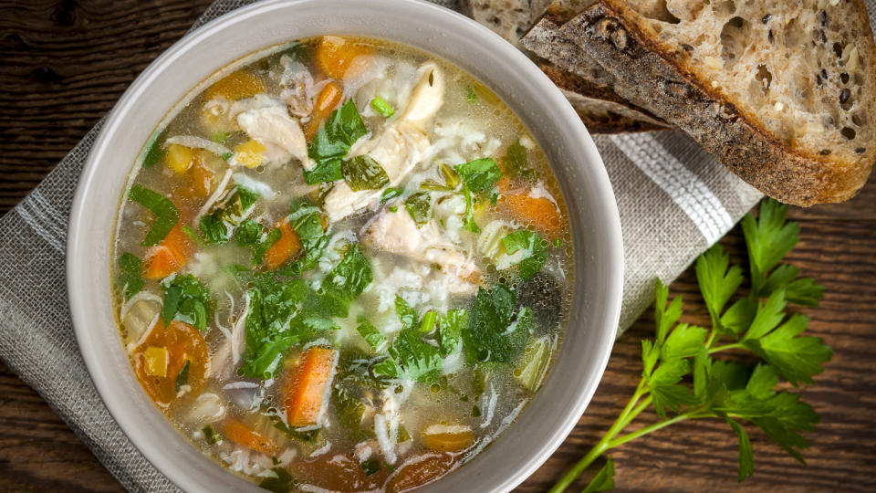 <p>Whichever entree you’ve chosen for the main meal, you’ll probably need some prepared beef, chicken or vegetable broth. Use broth as a base for a soup or sauce or add it to the drippings, so you’ll have enough gravy to go around.</p> <p><strong>Cost</strong>: $2.09 (32 ounces)</p>