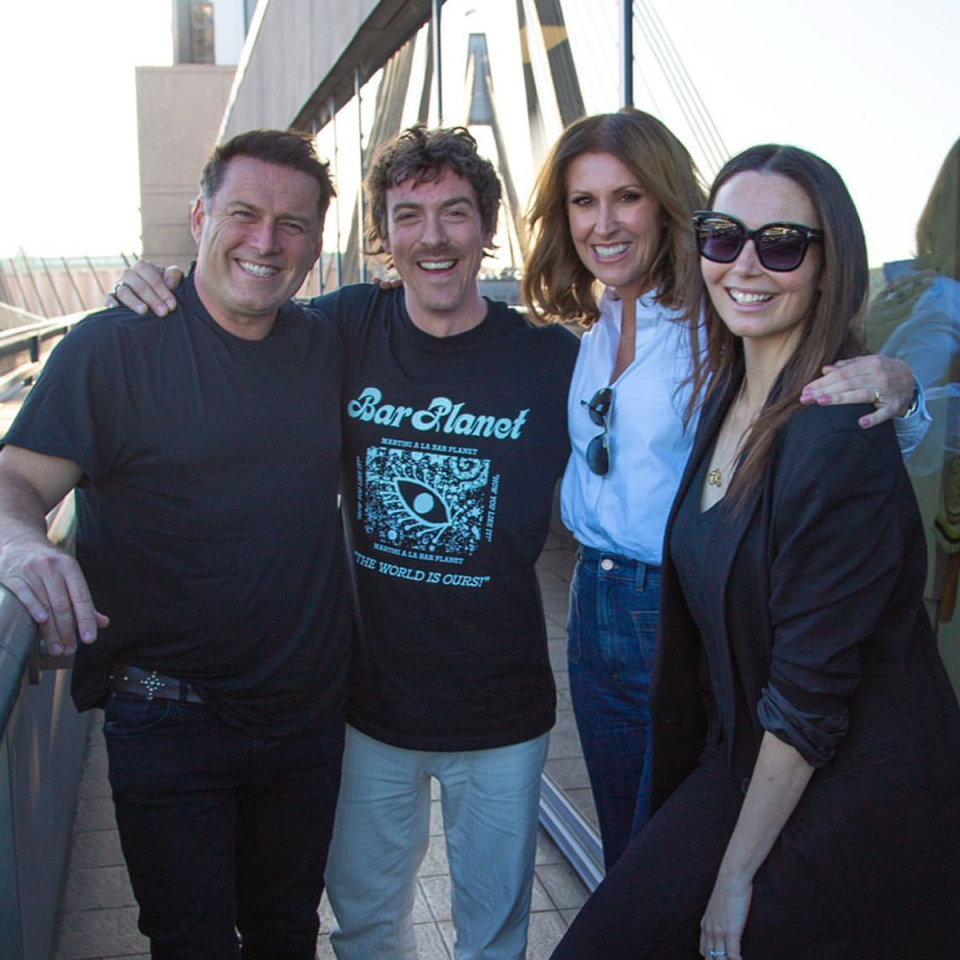 Today’s Karl Stefanovic, Tim Blackwell, Sunrise’s Natalie Barr and Ricki-Lee Coulter.