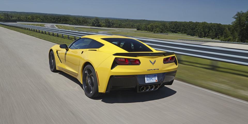 Land vehicle, Vehicle, Car, Sports car, Corvette stingray, Yellow, Performance car, Automotive design, Supercar, Chevrolet corvette, 