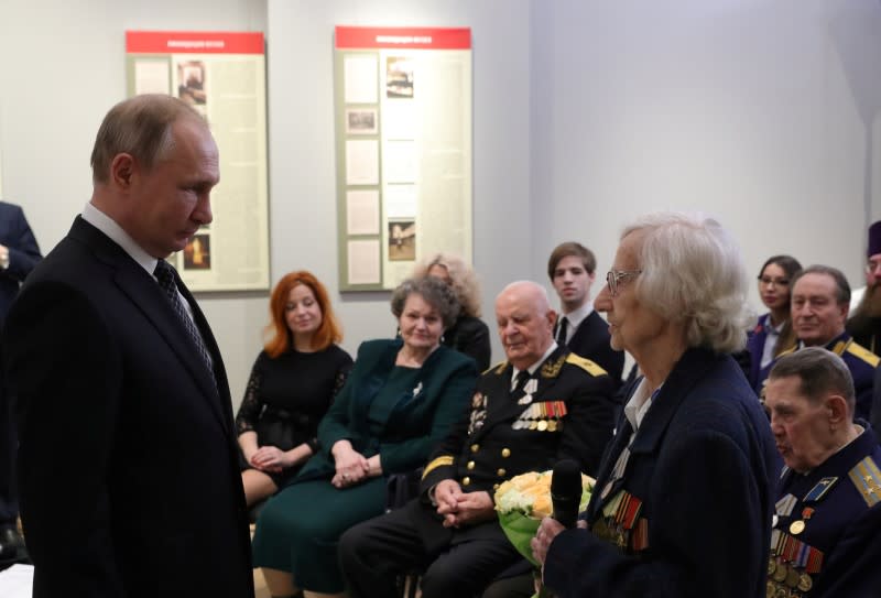 Russian President Putin visits the State Museum of Defence and the Siege of Leningrad in Saint Petersburg