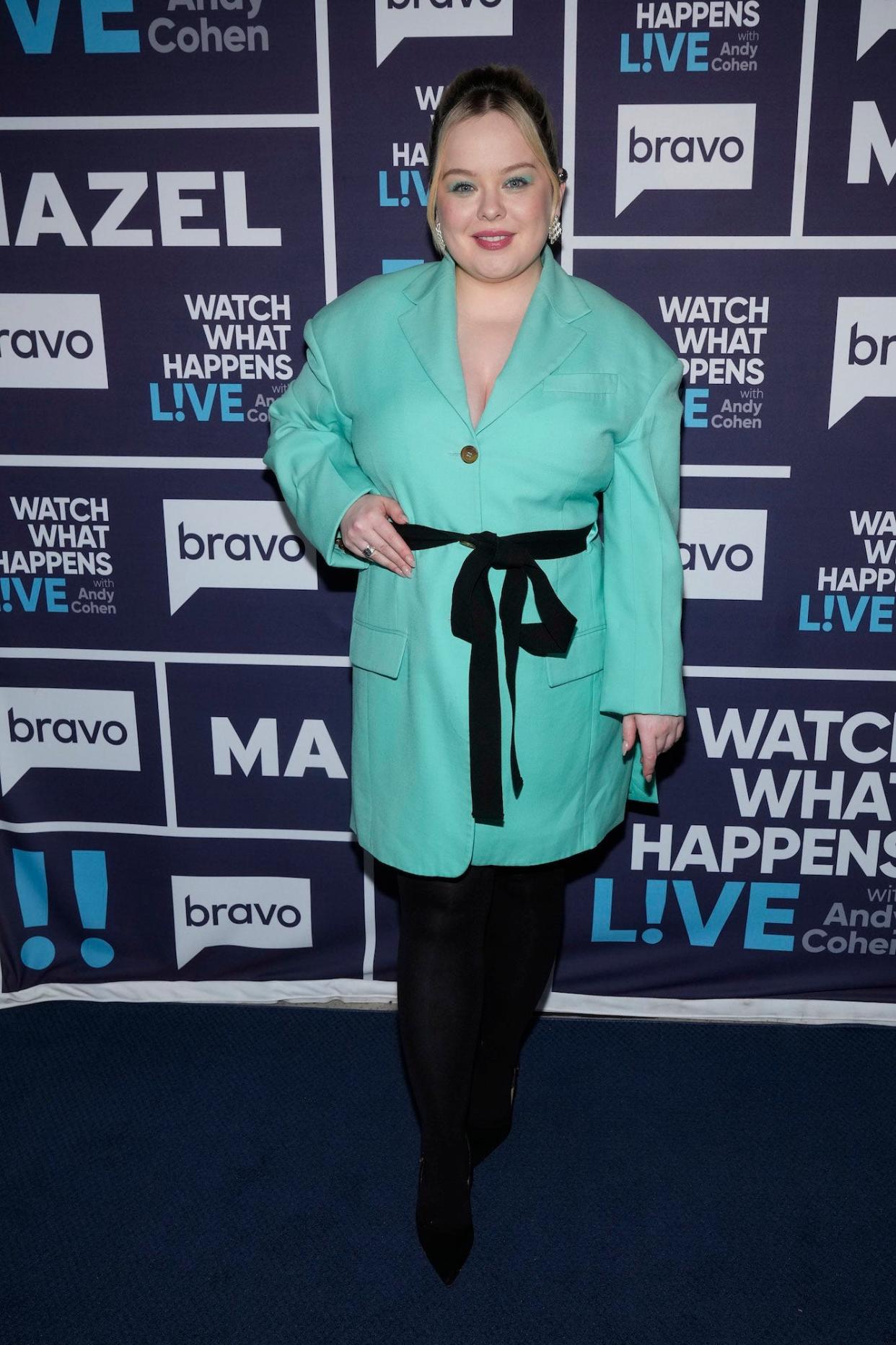 Nicola Coughlan on set for "Watch What Happens Live With Andy Cohen" in New York City.
