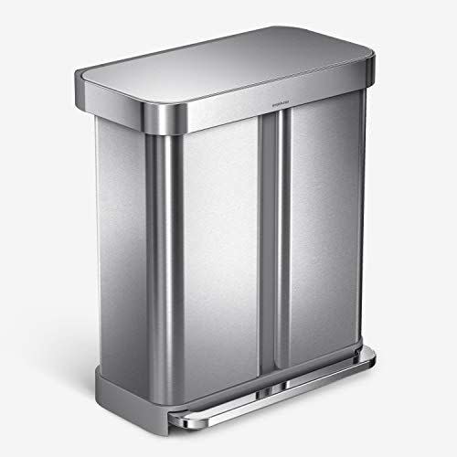 22) Hands-Free Dual-Compartment Step Trash Can