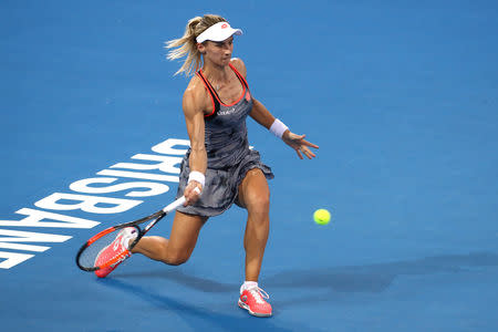 Tennis - Brisbane International - Women's Final - Pat Rafter Arena, Brisbane, Australia, January 6, 2019 Ukraine's Lesia Tsurenko in action during her match against Czech Republic's Karolina Pliskova REUTERS/Patrick Hamilton