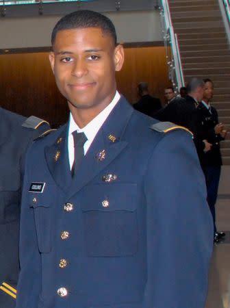 College student Richard Collins III seen at the ROTC (Reserve Officers' Training Corps) Commissioning ceremony at Bowie State University in Bowie, Maryland, U.S., photo received May 23, 2017. Bowie State University/Handout via REUTERS ATTENTION EDITORS - THIS IMAGE WAS PROVIDED BY A THIRD PARTY. EDITORIAL USE ONLY. - RC17B1690350