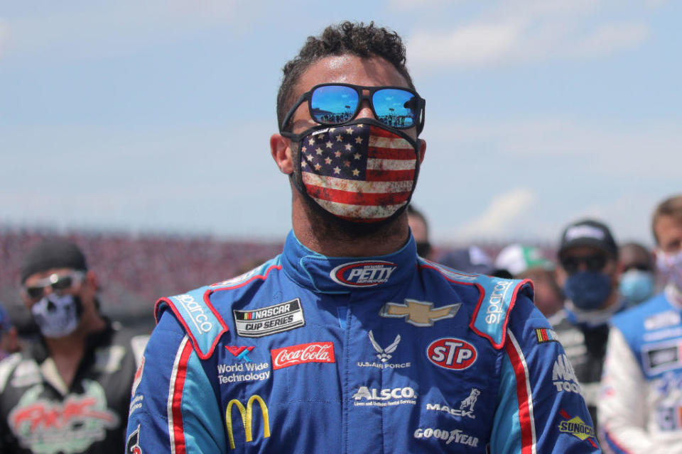 Bubba Wallace seen June 22, 2020, in Talladega, Alabama. / Credit: Chris Graythen/Getty