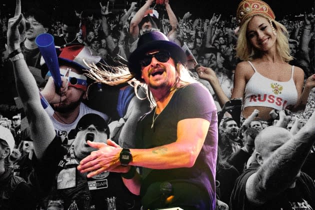 kid-rock-fans-russian-trolls.jpg kid-rock-fans-russian-trolls - Credit: Photographs in composite by Angelo Merendino/Getty Images; Oleg Nikishin/Getty Images; Patrik Stollarz/AFP/Getty Images; Torben Christensen/Ritzau Scanpix/AFP/Getty Images; Joey Foley/WireImage