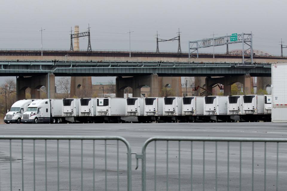 coronavirus covid 19 refrigerated semi trailer trucks temporary morgues randalls island park nyc new york city bronx april 9 2020 04 09T234655Z_1_LYNXNPEG382I5_RTROPTP_4_HEALTH CORONAVIRUS USA BODIES.JPG