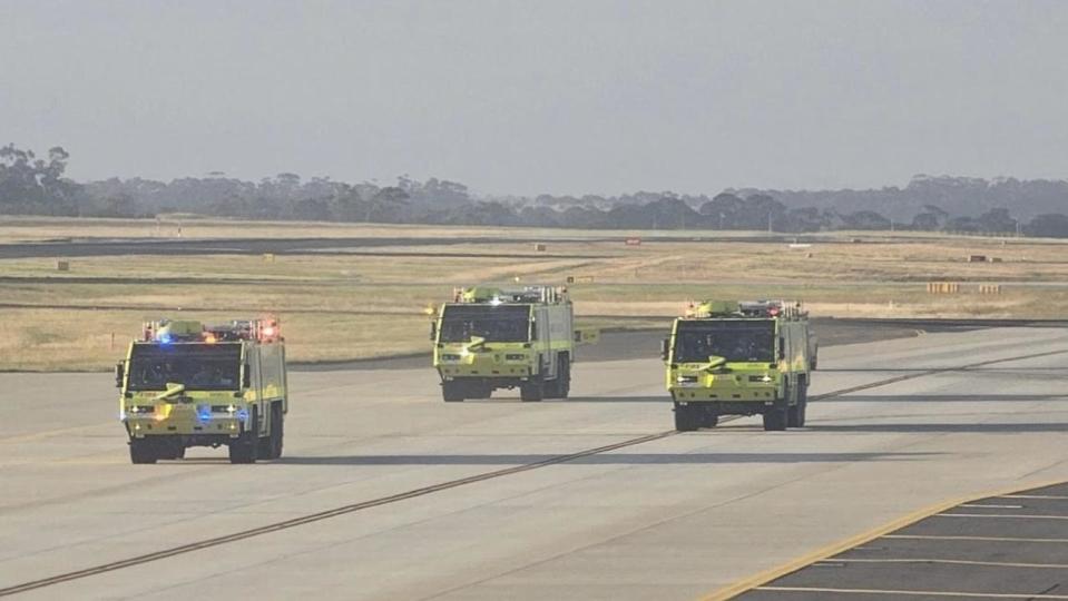 A passenger of the flight said there was a "full activation of emergency services" after a Sri Lankan airlines flight was forced to make an emergency landing. Picture: Dennis Bunnik/ X