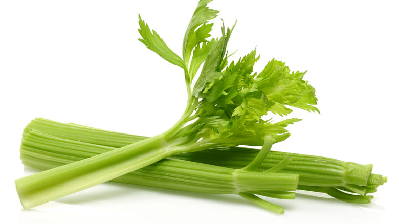 Celery stalks with leaves