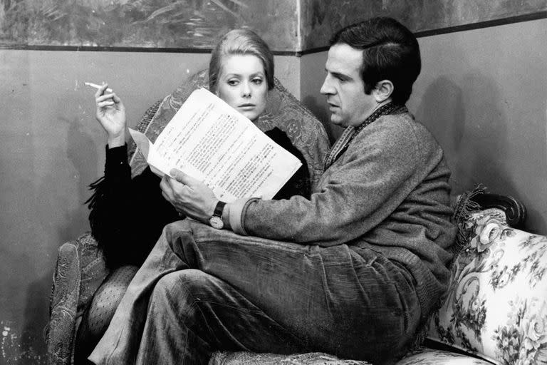 Catherine Deneuve y François Truffaut durante el rodaje de La Sirena del Mississippi